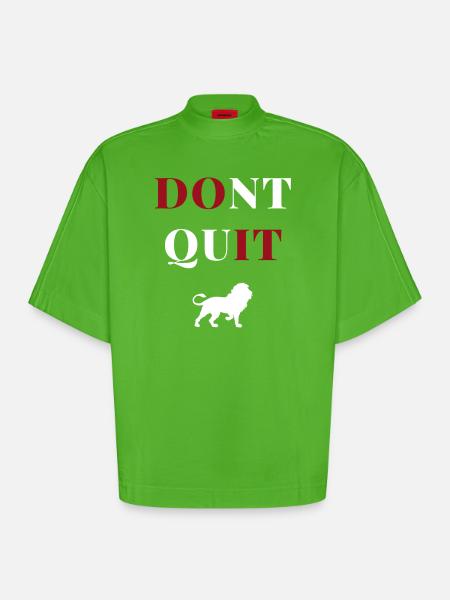 don't quit lion heart - Heavyweight Oversized Organic Boxy T-Shirt Made in EU - Apple Neon