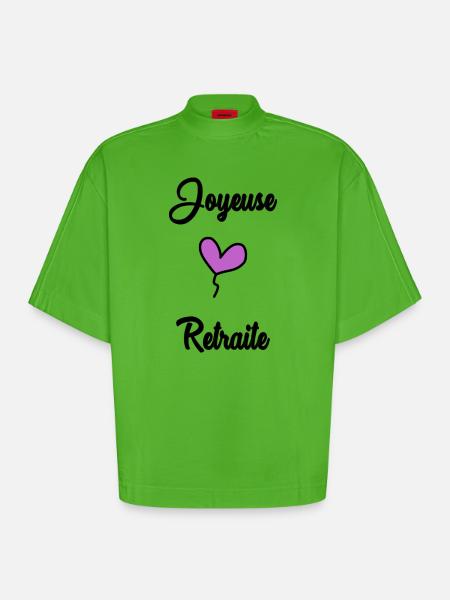 COLLEAGUE. START. RETIREMENT - Heavyweight Oversized Organic Boxy T-Shirt Made in EU - Apple Neon