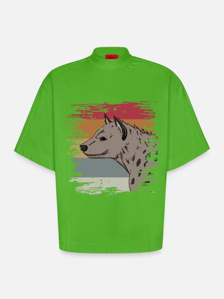 Hyäne - Heavyweight Oversized Organic Boxy T-Shirt Made in EU - Apple Neon
