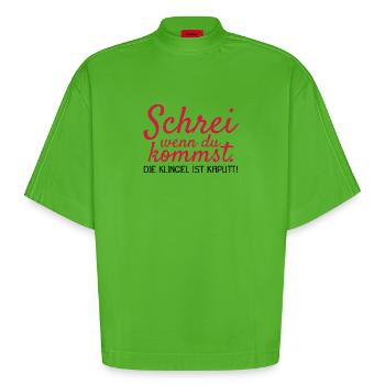 Orgasmus Versauter Spruch lustig ab 18Geschenk - Heavyweight Oversized Organic Boxy T-Shirt Made in EU - Apple Neon - Vorne