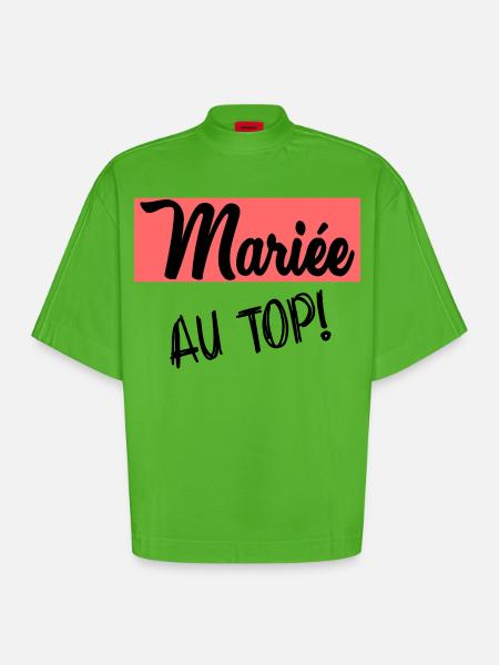 WEDDING. BRIDE-TO-BE - Heavyweight Oversized Organic Boxy T-Shirt Made in EU - Apple Neon
