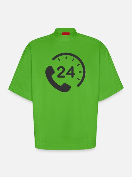 24/7 h Service - Heavyweight Oversized Organic Boxy T-Shirt Made in EU - Apple Neon