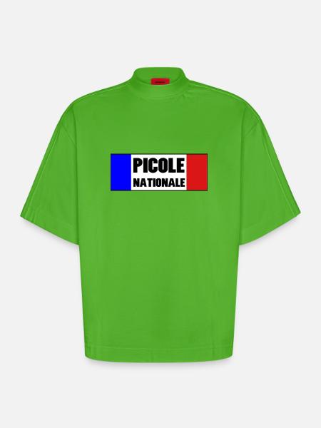 Picole Nationale - T-shirt bio épais oversize Boxy fabriqué en UE - Apple Neon