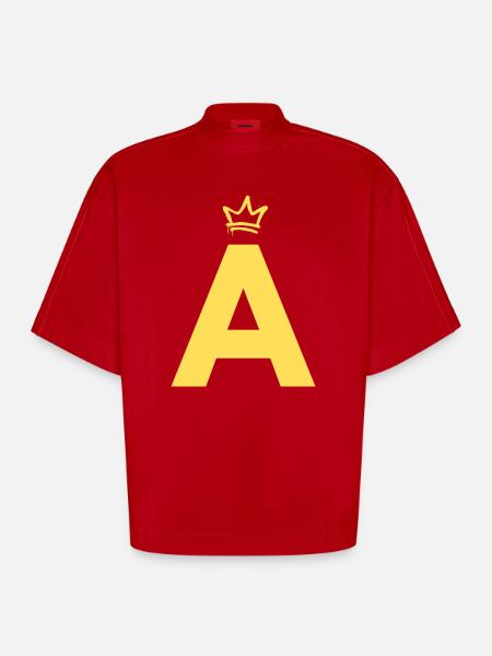 A comme Alvin - T-shirt bio épais oversize Boxy fabriqué en UE - rouge