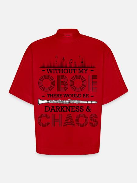 hautbois - T-shirt bio épais oversize Boxy fabriqué en UE - rouge