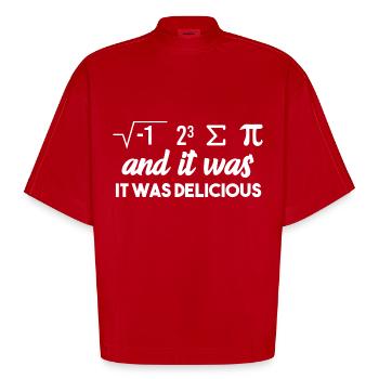 Mathe Witz - Heavyweight Oversized Organic Boxy T-Shirt Made in EU - Rot - Vorne