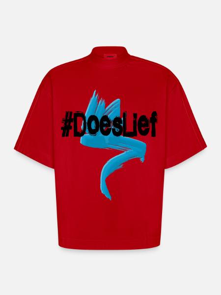Does lief - express your heart - respect - Heavyweight Oversized Organic Boxy T-Shirt Made in EU - red