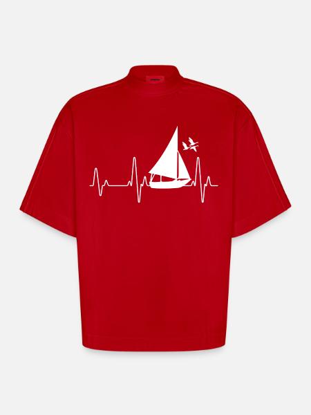 Segeln - Heavyweight Oversized Organic Boxy T-Shirt Made in EU - Rot