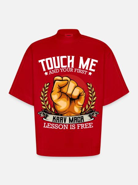 Krav Maga - Heavyweight Oversized Organic Boxy T-Shirt Made in EU - red