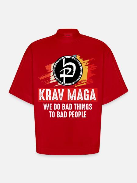 Krav Maga - Heavyweight Oversized Organic Boxy T-Shirt Made in EU - red