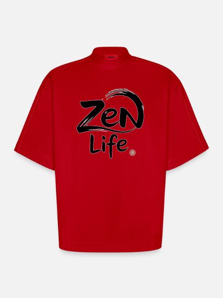 Zen-Leben: Frieden und Gleichgewicht - Heavyweight Oversized Organic Boxy T-Shirt Made in EU - Rot