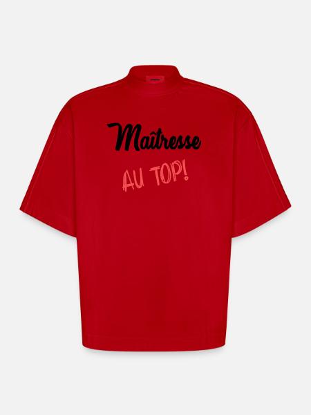 MISTRESS - Heavyweight Oversized Organic Boxy T-Shirt Made in EU - red