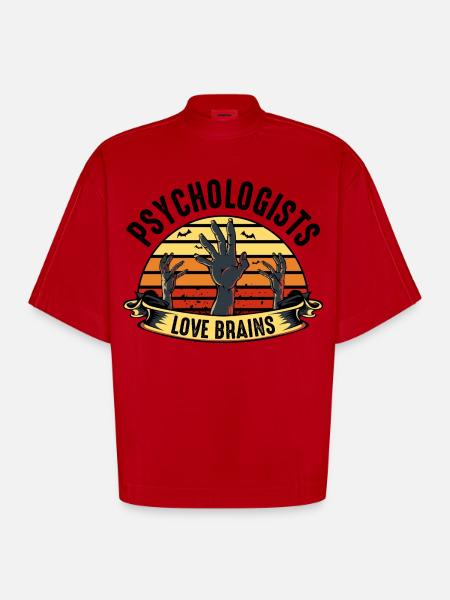 psychologist - Heavyweight Oversized Organic Boxy T-Shirt Made in EU - red