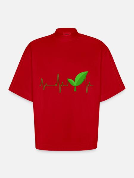 Vegan - Heavyweight Oversized Organic Boxy T-Shirt Made in EU - Rot