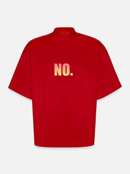 no sticker - Heavyweight Oversized Organic Boxy T-Shirt Made in EU - red