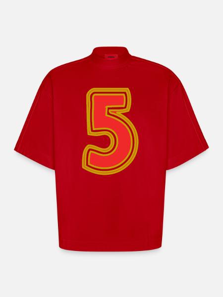 5 - T-shirt bio épais oversize Boxy fabriqué en UE - rouge