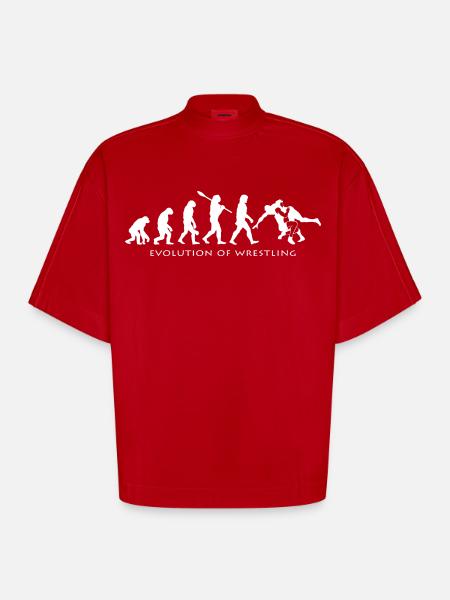 Wrestling - Heavyweight Oversized Organic Boxy T-Shirt Made in EU - red