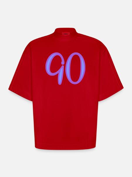 90 - Heavyweight Oversized Organic Boxy T-Shirt Made in EU - red