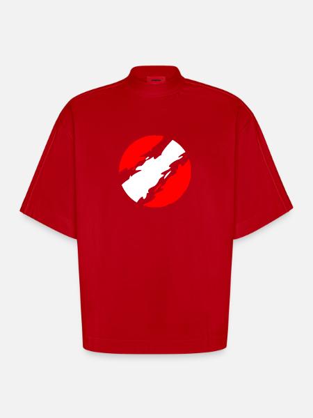 Georgia - Heavyweight Oversized Organic Boxy T-Shirt Made in EU - red
