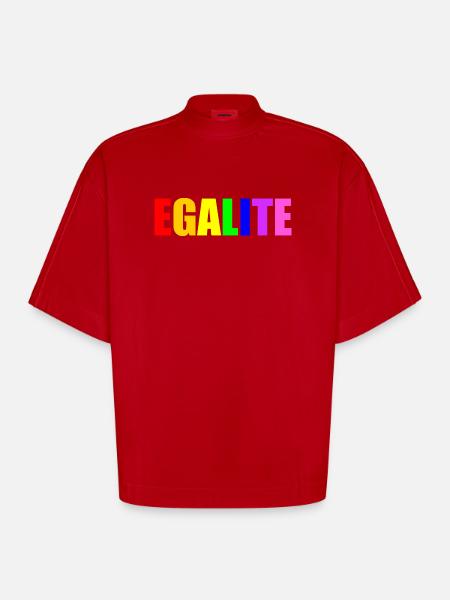 Equality - Heavyweight Oversized Organic Boxy T-Shirt Made in EU - red