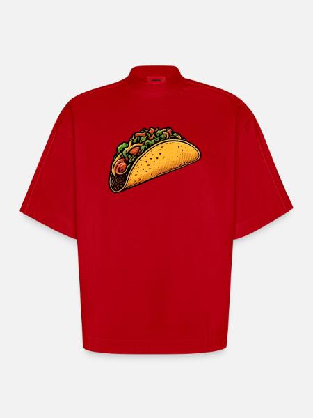 Tacos - T-shirt bio épais oversize Boxy fabriqué en UE - rouge