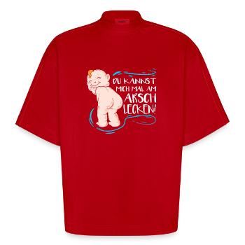 Du Kannst Mich Mal Am Arsch Lecken Lustiger SPruch - Heavyweight Oversized Organic Boxy T-Shirt Made in EU - Rot - Vorne