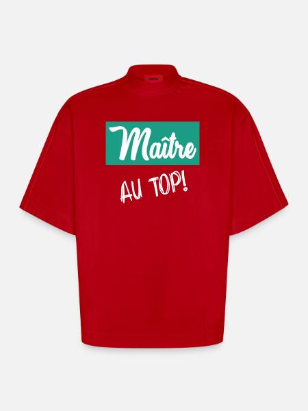 MASTER. MASTER - Heavyweight Oversized Organic Boxy T-Shirt Made in EU - red