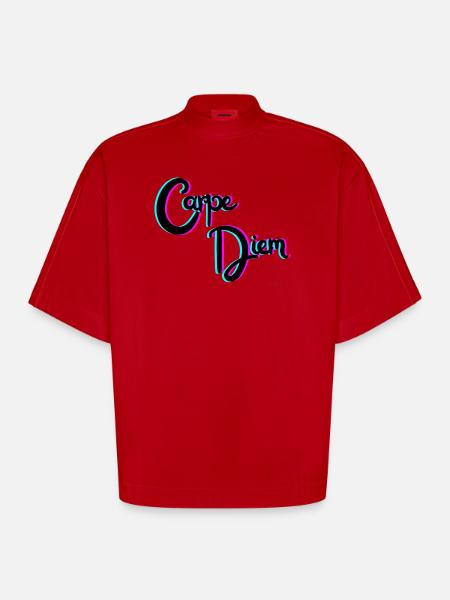 Carpe Diem - Heavyweight Oversized Organic Boxy T-Shirt Made in EU - red