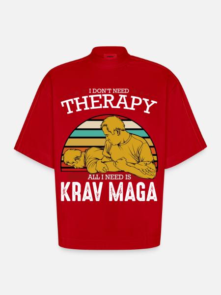 Krav Maga - T-shirt bio épais oversize Boxy fabriqué en UE - rouge
