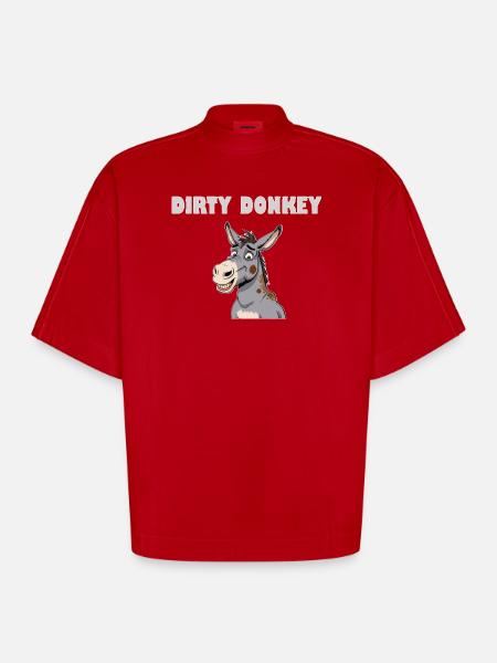 DIRTY DONKEY - Heavyweight Oversized Organic Boxy T-Shirt Made in EU - red