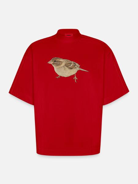 Vogel - Heavyweight Oversized Organic Boxy T-Shirt Made in EU - Rot