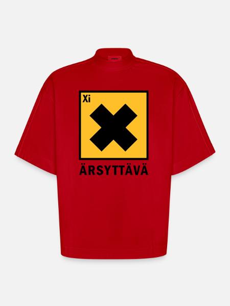 irritating - Heavyweight Oversized Organic Boxy T-Shirt Made in EU - red