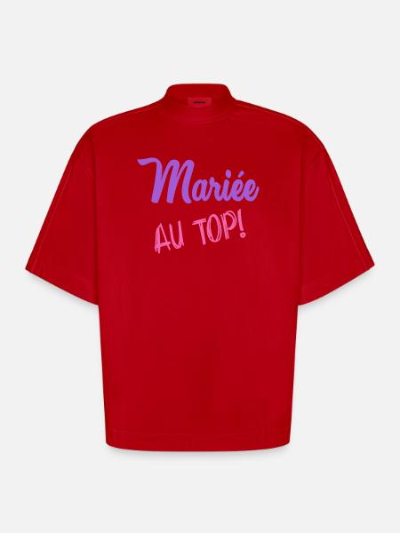 FUTURE MARIEE. EVJF - T-shirt bio épais oversize Boxy fabriqué en UE - rouge