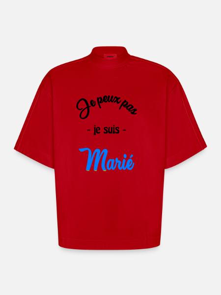 JE PEUX PAS. MARIE - T-shirt bio épais oversize Boxy fabriqué en UE - rouge