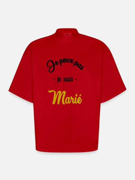 JUST MARRIED. EVJF - T-shirt bio épais oversize Boxy fabriqué en UE - rouge