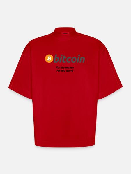 Fixthemoney - Heavyweight Oversized Organic Boxy T-Shirt Made in EU - Rot