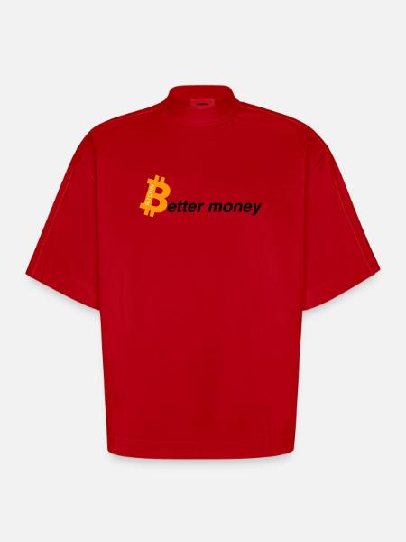 Better money - Heavyweight Oversized Organic Boxy T-Shirt Made in EU - Rot