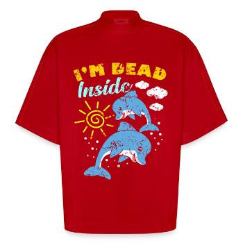 Dead Inside - Heavyweight Oversized Organic Boxy T-Shirt Made in EU - Rot - Vorne