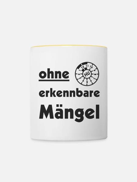 ohne erkennbare Mängel TÜV - Tasse zweifarbig - Weiß/Gelb