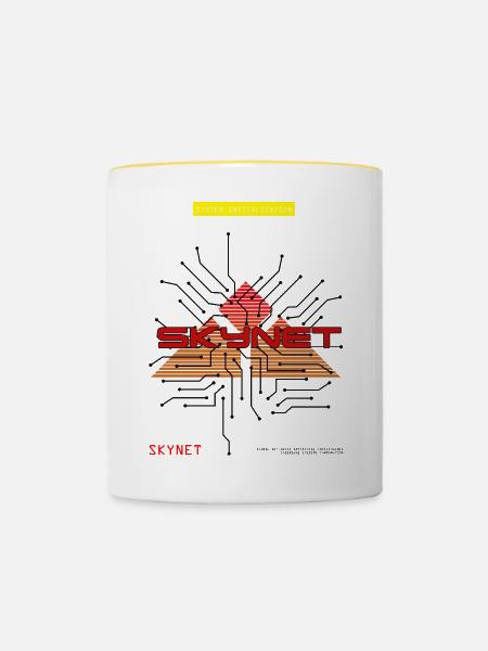 Skynet - Terminator - Tasse zweifarbig - Weiß/Gelb