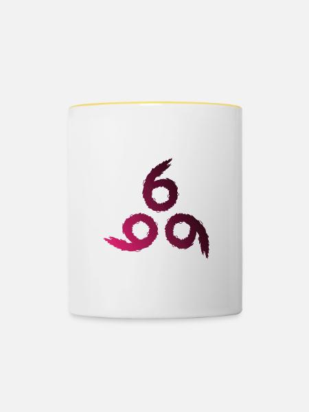 666 - Tasse zweifarbig - Weiß/Gelb