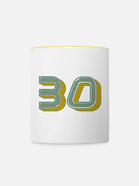 30 - Tasse zweifarbig - Weiß/Gelb