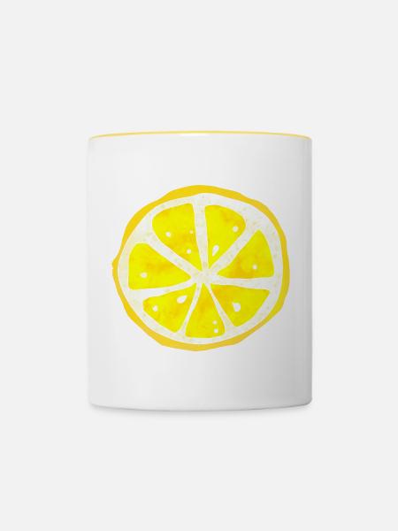 Zitrone². - Tasse zweifarbig - Weiß/Gelb