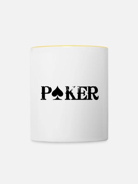 Poker - Tasse zweifarbig - Weiß/Gelb