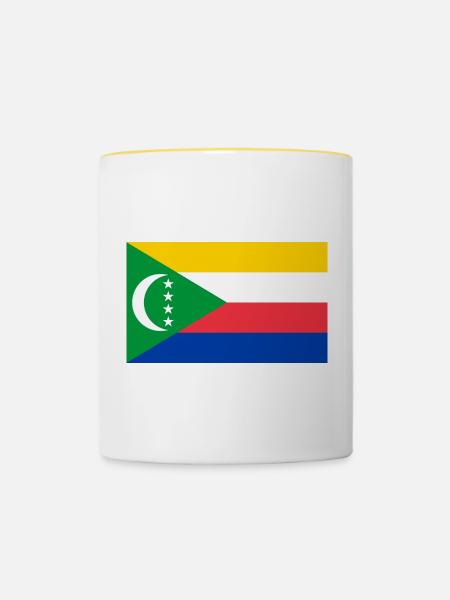 Komoren - Tasse zweifarbig - Weiß/Gelb