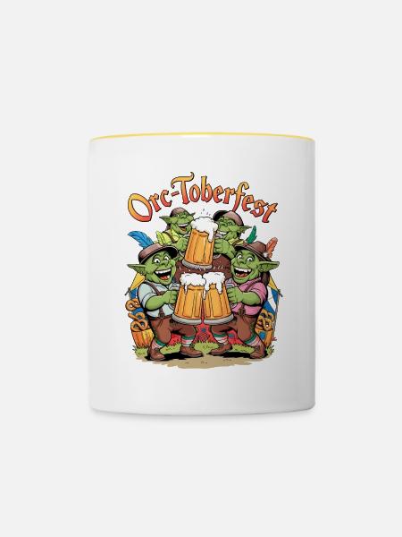 Ork-Toberfest - Tasse zweifarbig - Weiß/Gelb