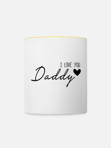 i love you daddy - Tasse zweifarbig - Weiß/Gelb
