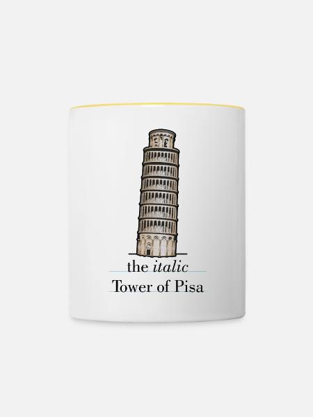 the italic Tower - Tasse zweifarbig - Weiß/Gelb
