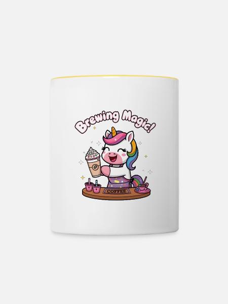 Brauen von Magie! - Tasse zweifarbig - Weiß/Gelb