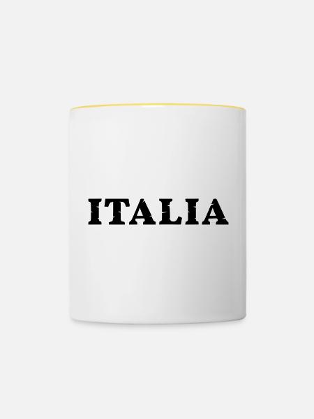 italia - Tasse zweifarbig - Weiß/Gelb